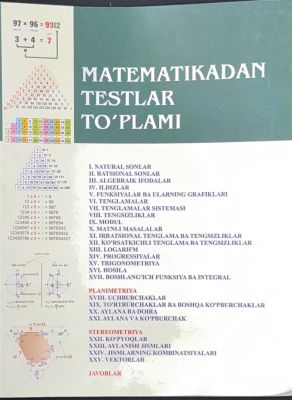 MATEMATIKADAN TESTLAR TOʻPLAMI